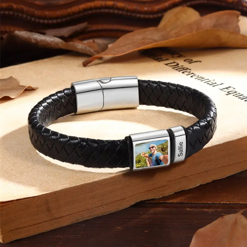 Coordinates Bracelet - Gelang Nama Foto Pribadi untuk Pria