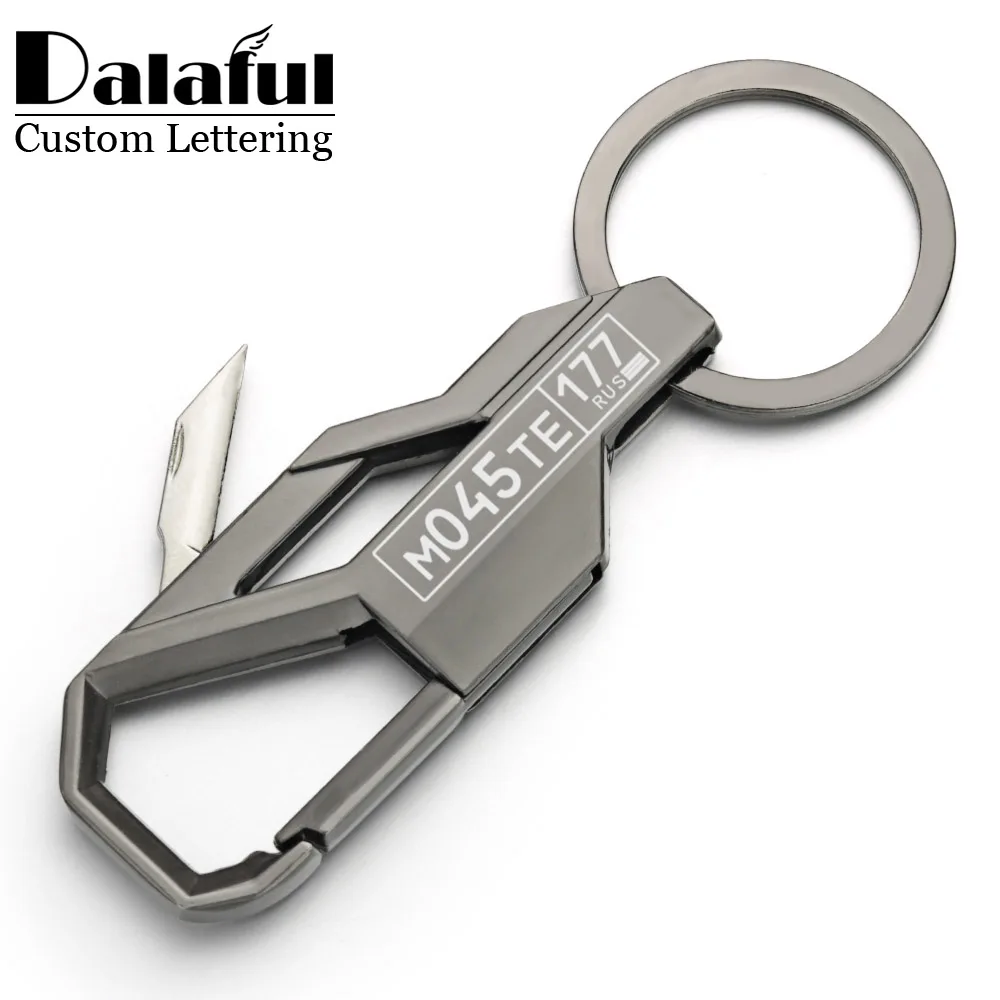 Initial Ring Custom - Pisau Mini Gantungan Kunci Lipat Dipersonalisasi