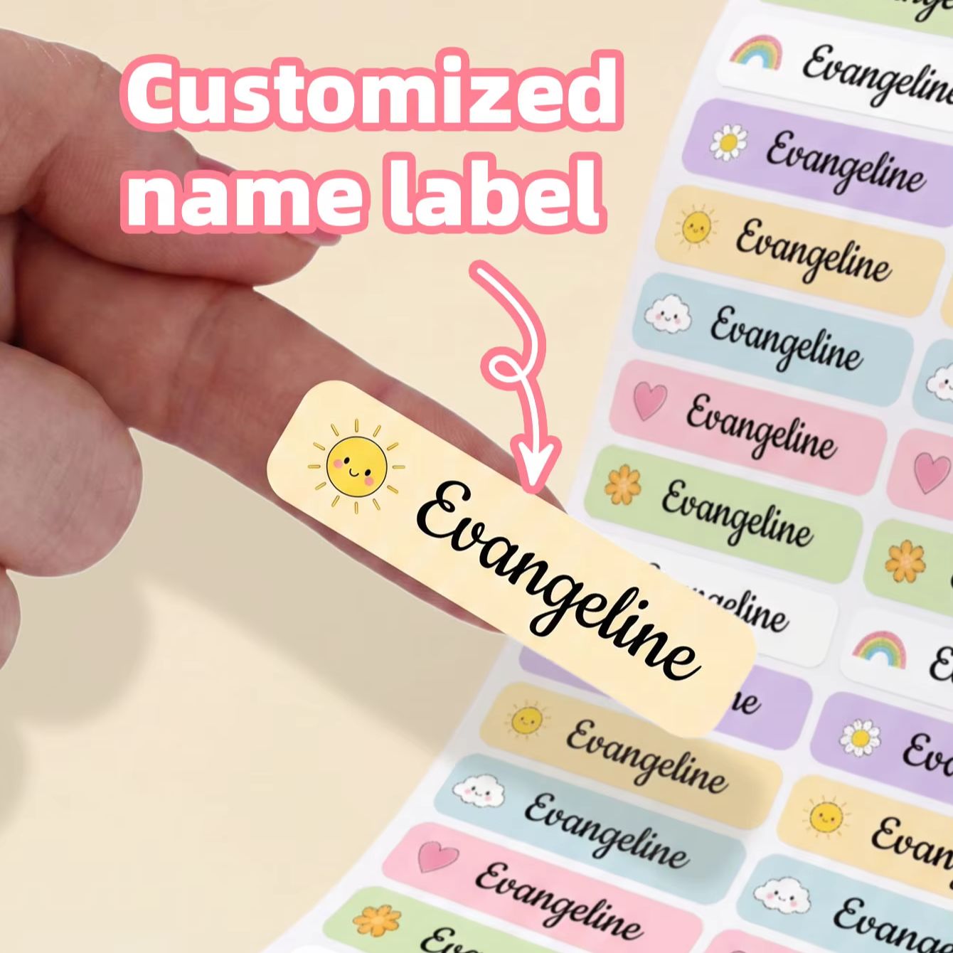 Personalized Name Box - 1-220PCS Stiker Nama Kustom yang Dipersonalisasi,