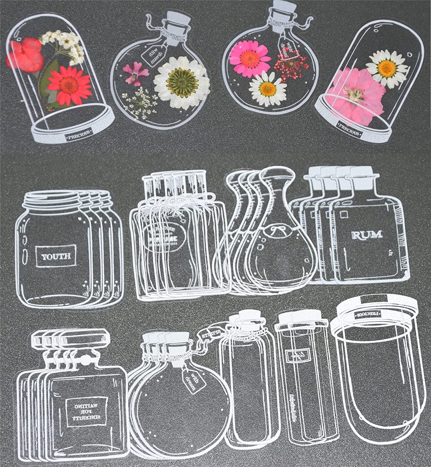 Dried Flower Bookmark - Stiker pembatas buku bunga kering transparan