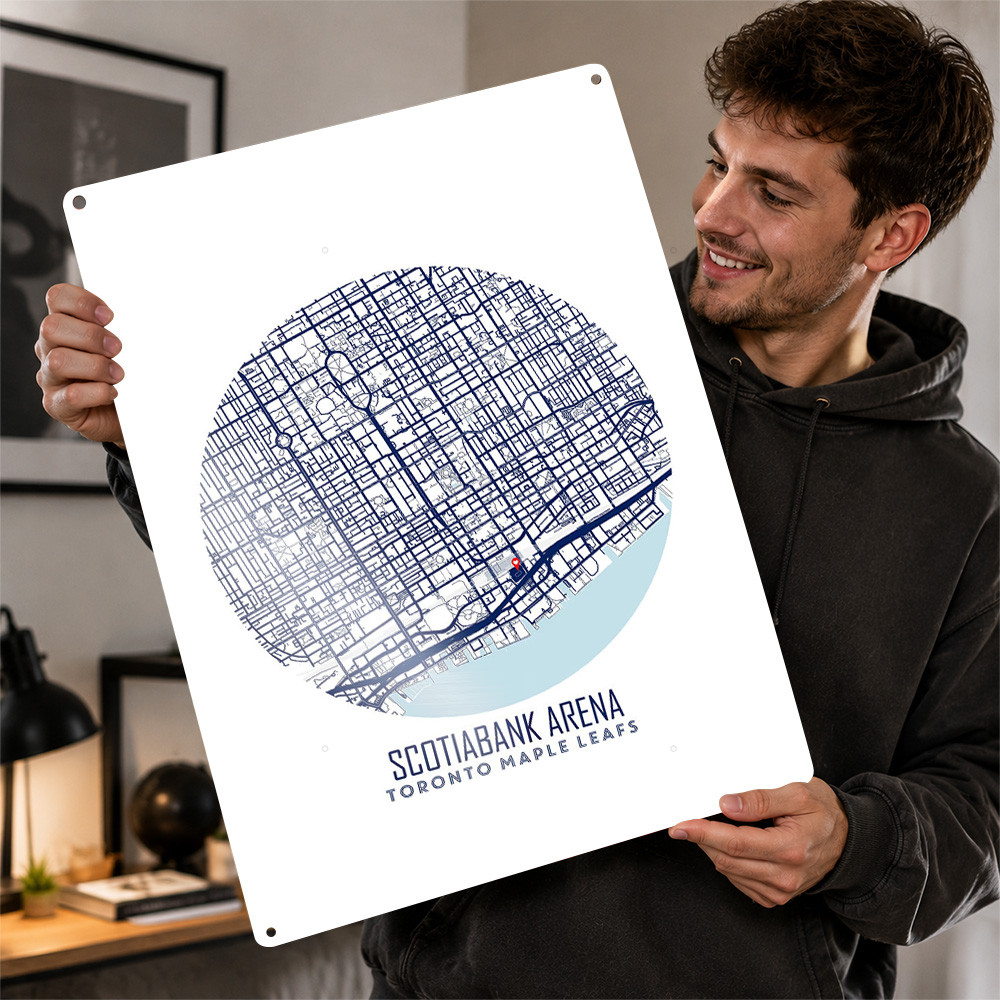 Custom Map Poster - Peta Scotiabank Arena Poster Logam Seni