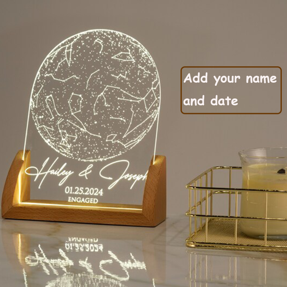 Custom Star Map - Lampu Malam LED Konstelasi Pribadi dengan