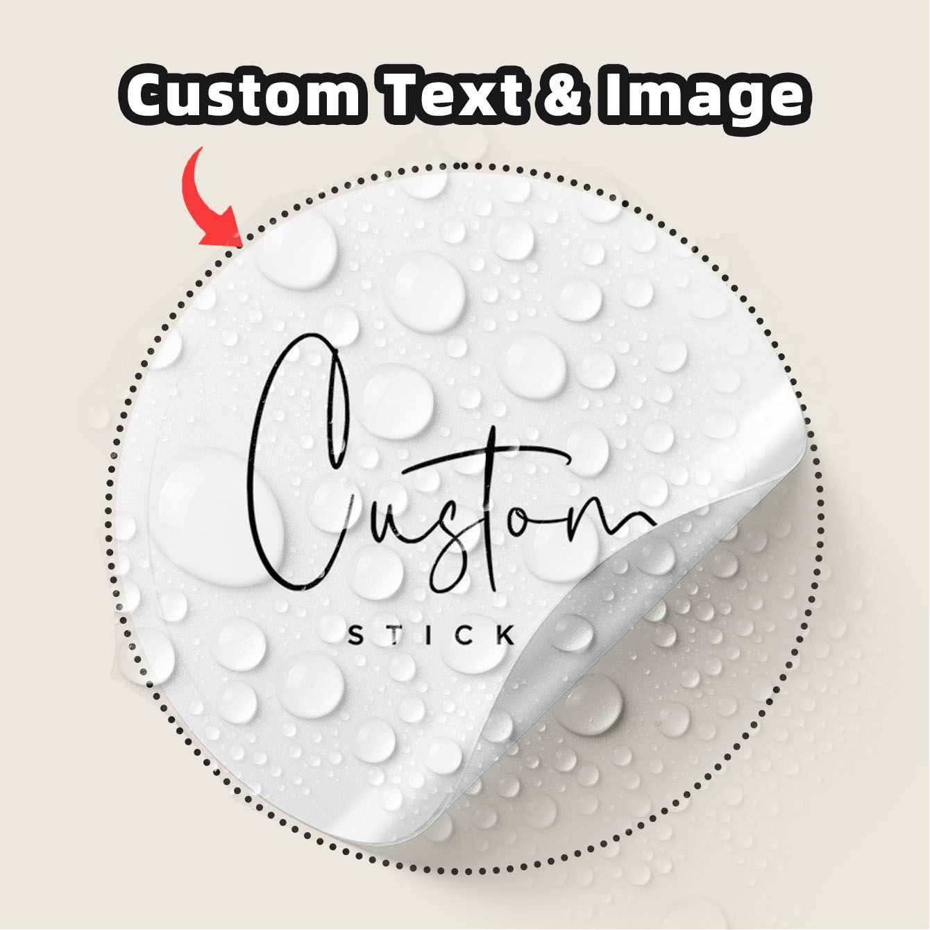 Personalised Candle Label - 1-100 Buah Stiker Bulat Tahan Air