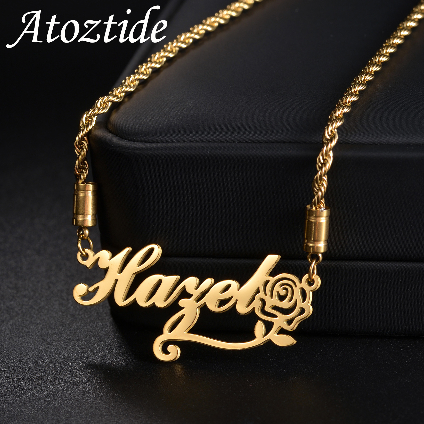 Birth Flower Necklace - Atoztide kalung nama khusus khusus untuk