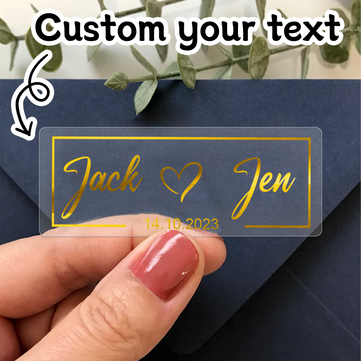 Personalised Candle Label - 30-240 Buah Stiker Pernikahan Persegi Panjang