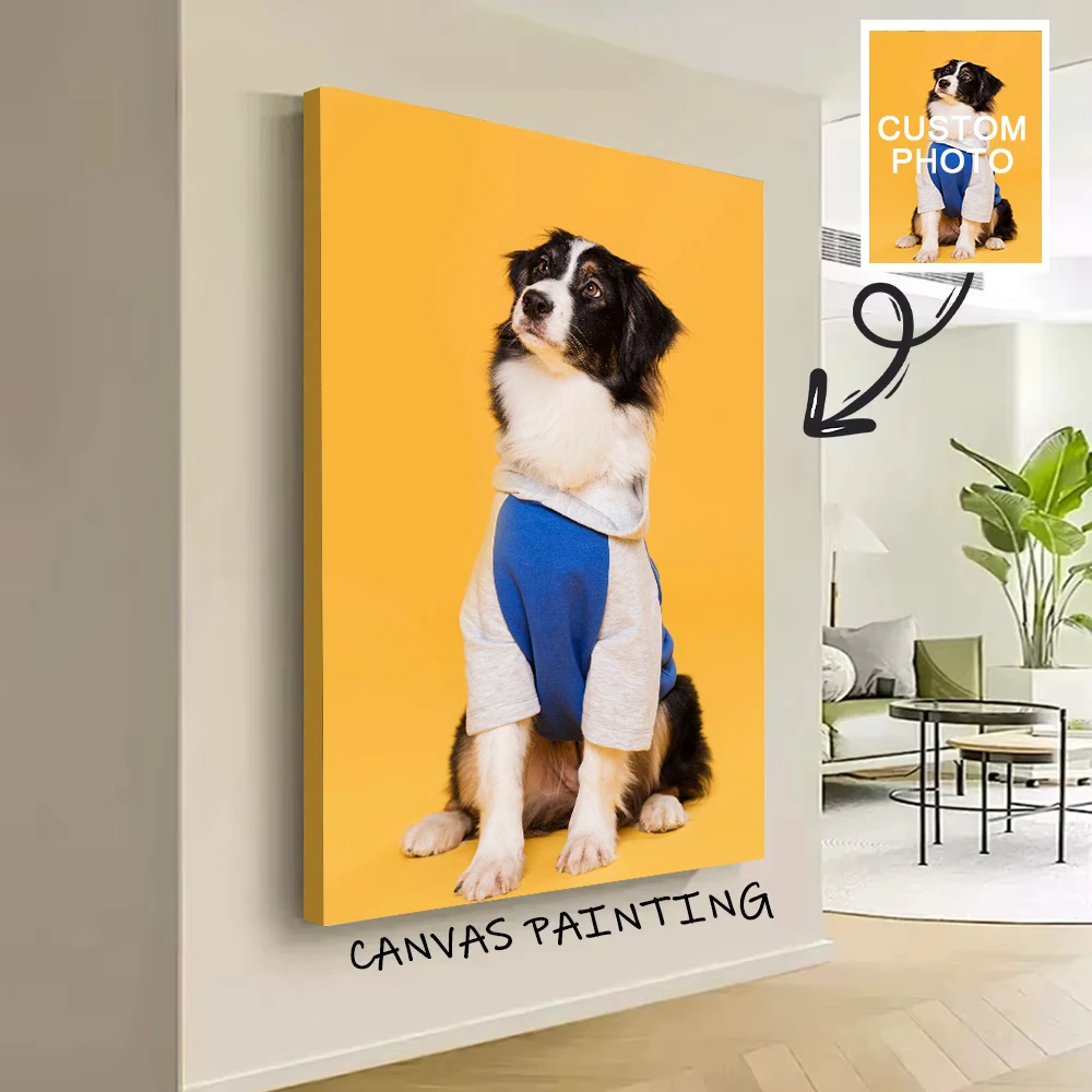 Pet Portrait Custom - Cetak Kanvas Foto Hewan Peliharaan Kustom,
