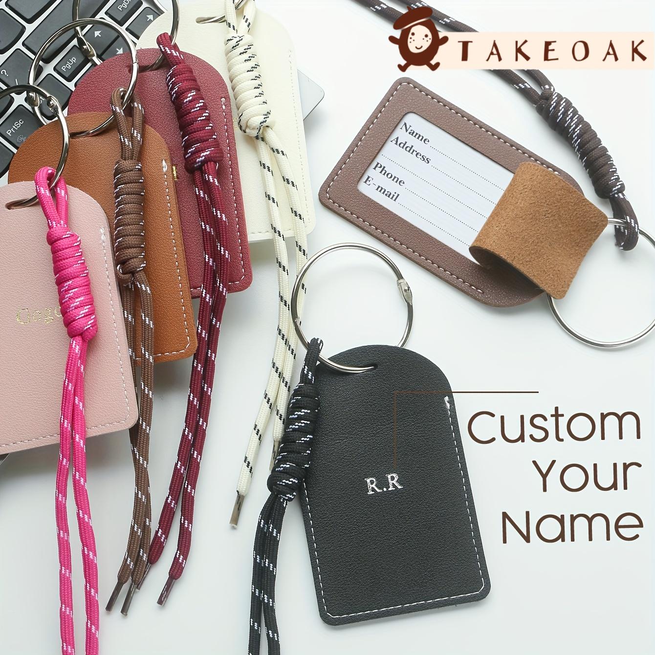 Initial Ring Custom - Tag Bagasi Kulit Inisial Ganda Kustom