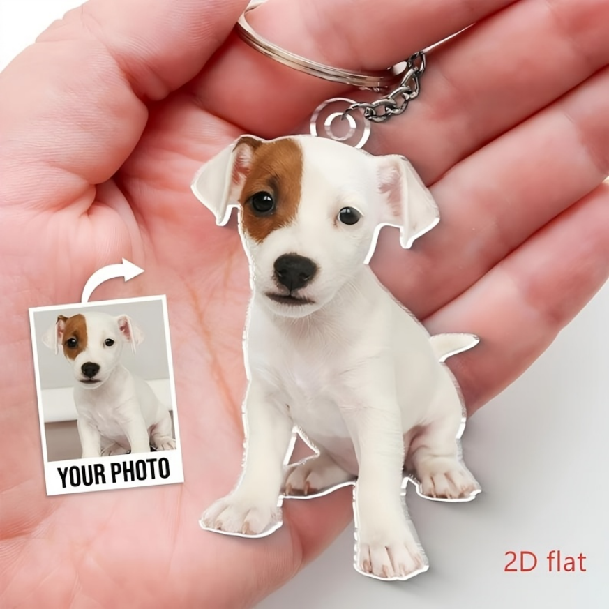 Pet Portrait Custom - Gantungan Kunci Akrilik Kustom yang Dipersonalisasi,