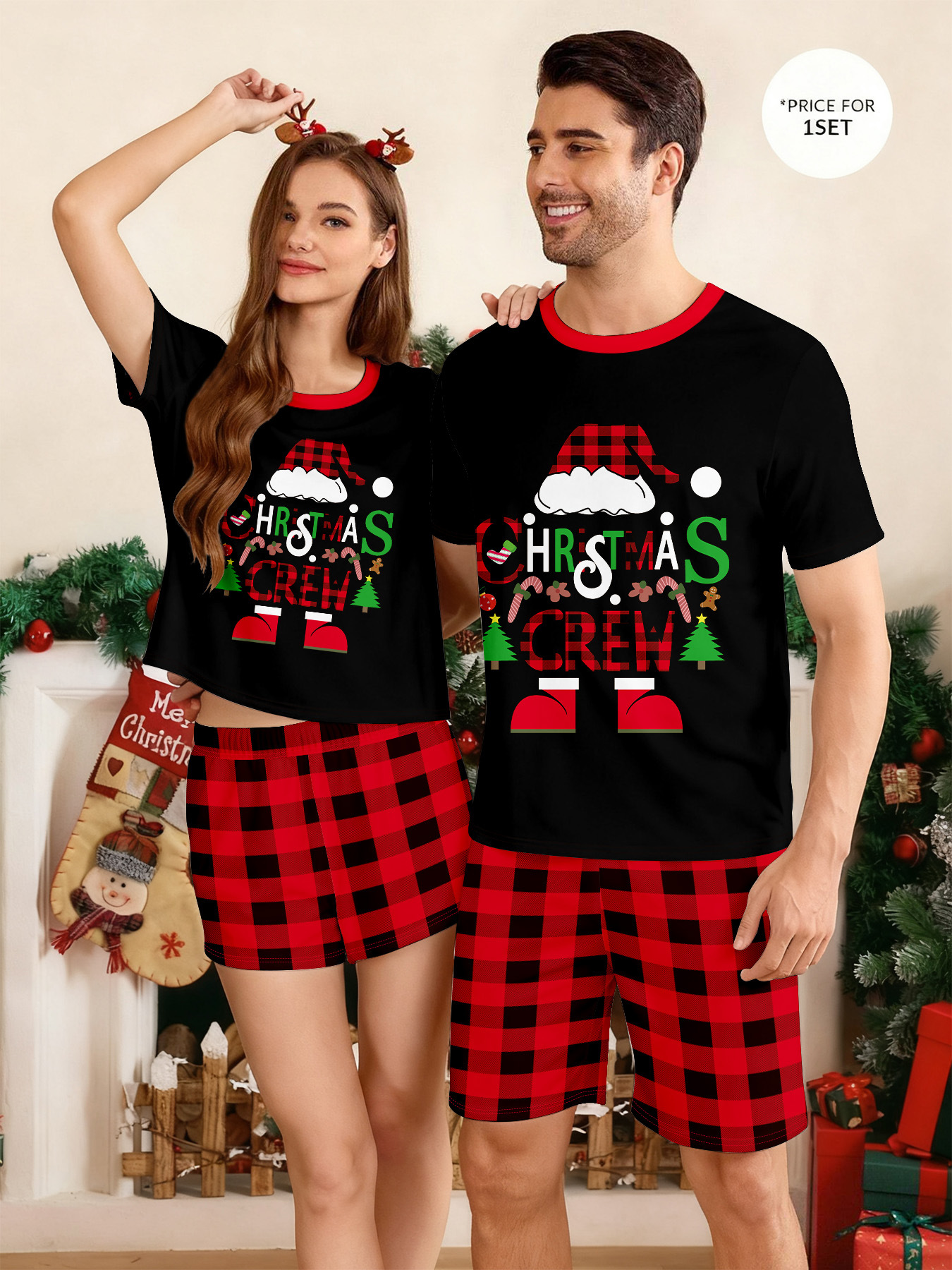 Family Tree Print - Set Piyama Keluarga Natal dengan Cetakan
