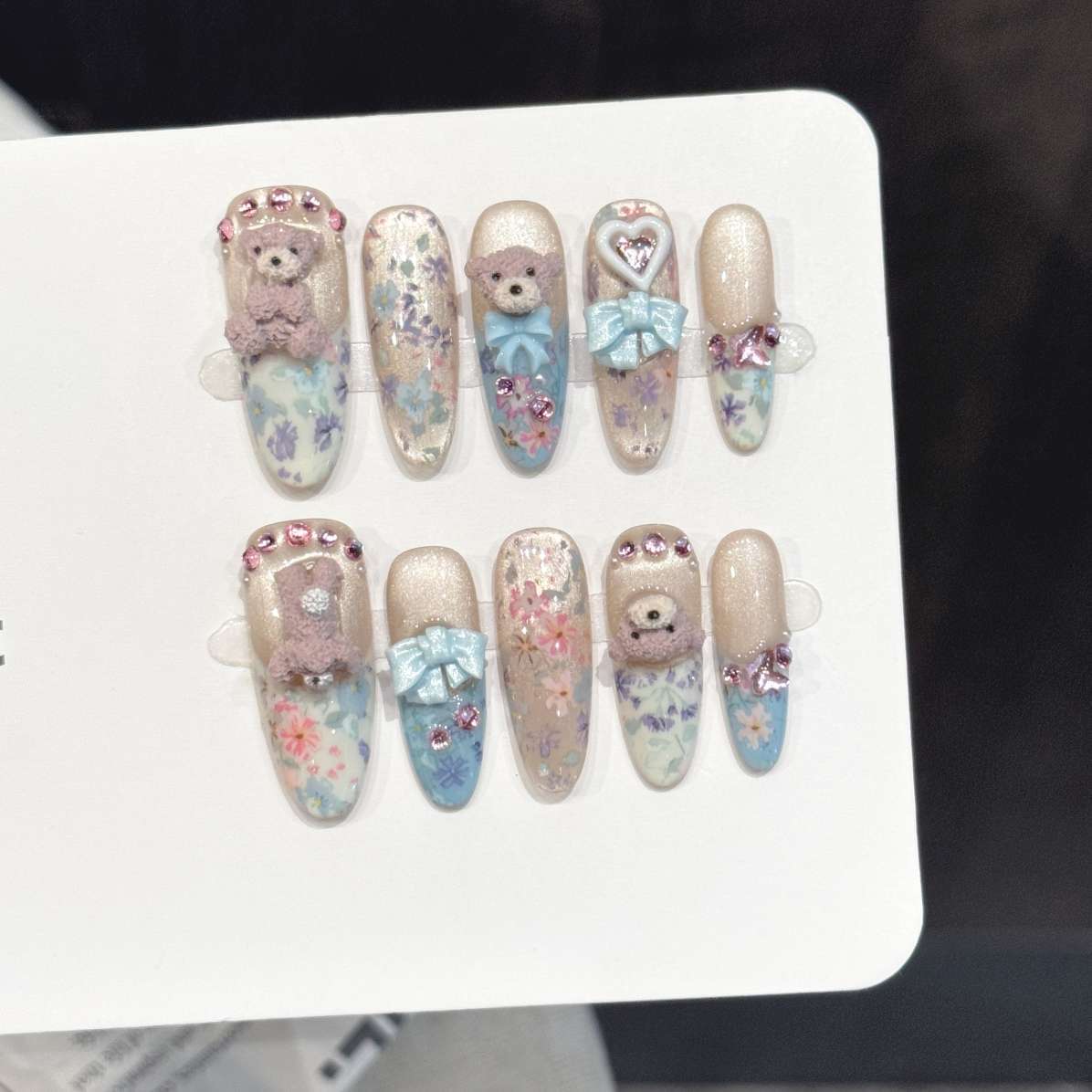 Pressed Flower Art - 10 Buah Seni Kuku Oval Buatan