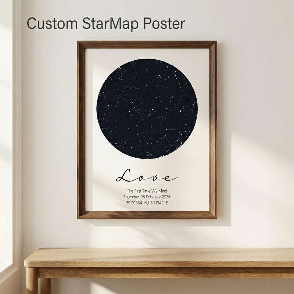 Custom Star Map - Cetakan Peta Bintang yang Dipersonalisasi Lukisan