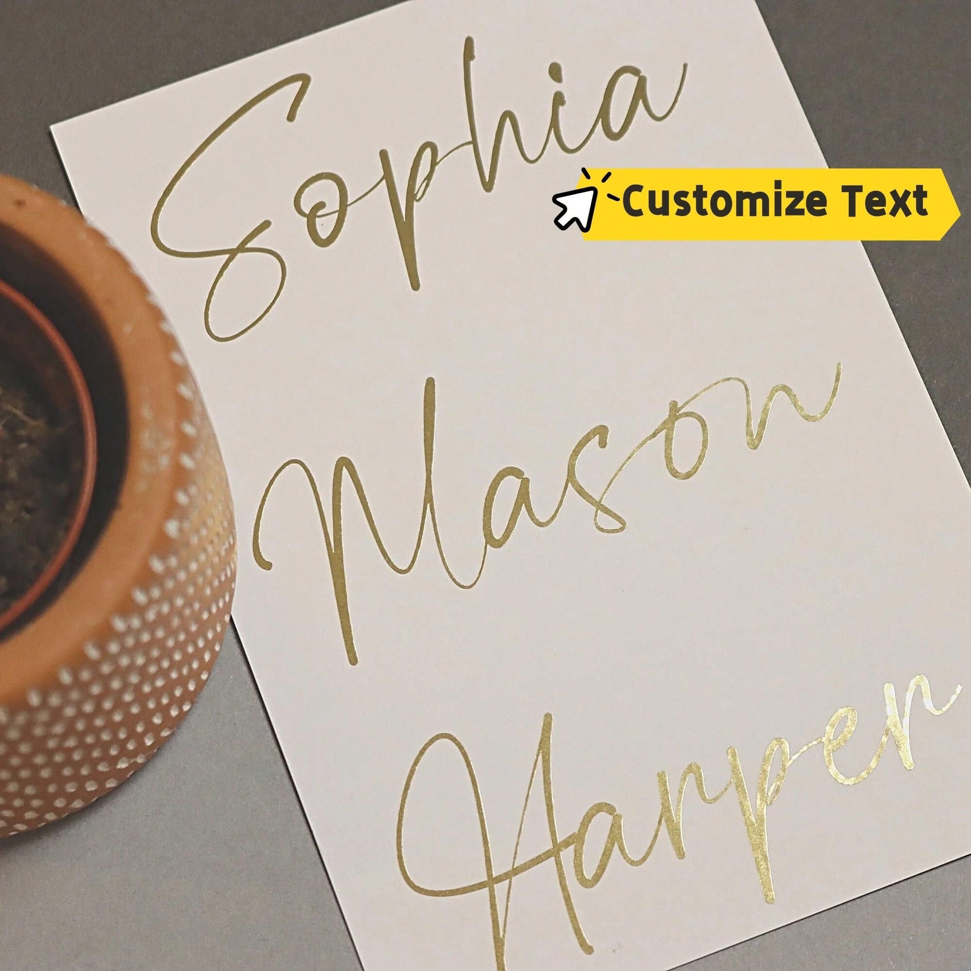 Personalised Candle Label - 50-200 Buah Stiker Kata Nama Teks