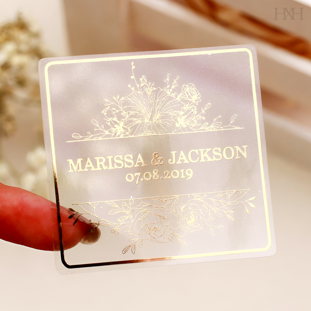 Personalised Candle Label - 50 Lembar Stiker Pernikahan yang Dipersonalisasi