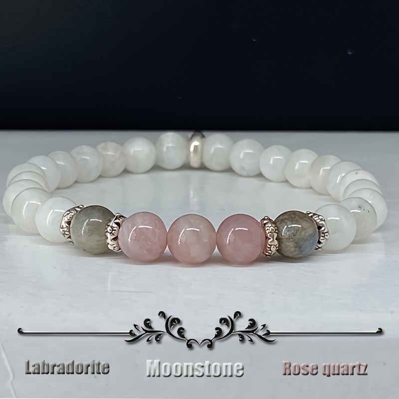 Coordinates Bracelet - 1 buah/batu bulan, Labradorite dan gelang