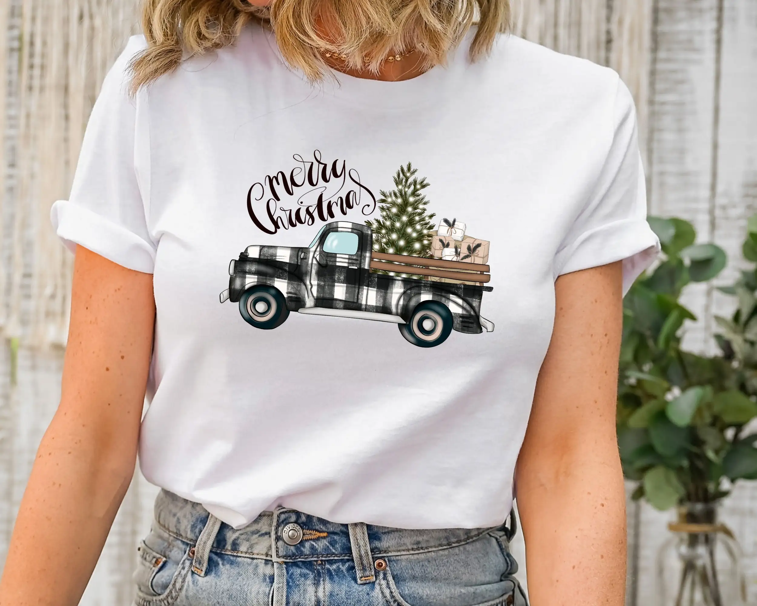 Kaos Truk Pohon Natal Segar da - Family Tree Print ulasan dan harga