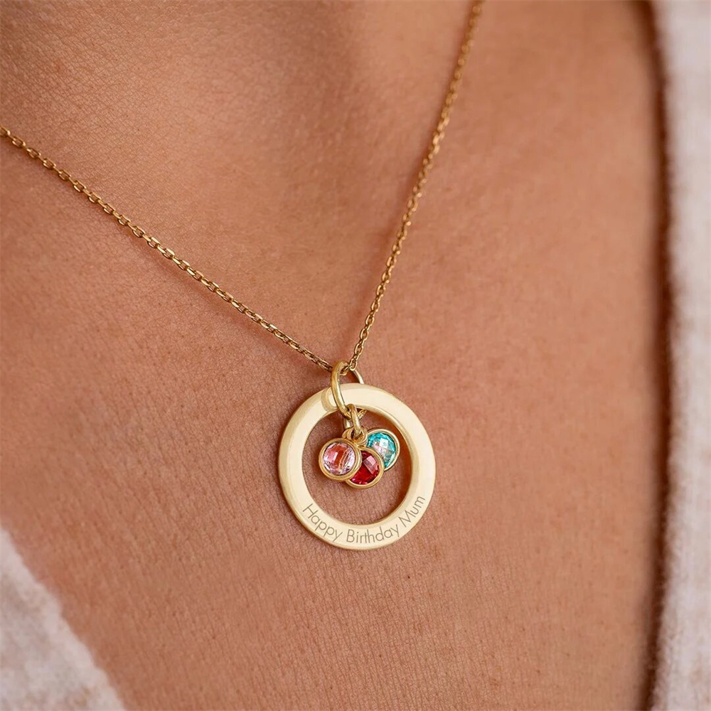Kalung cincin kustom batu lahi - Birth Flower Necklace ulasan dan harga