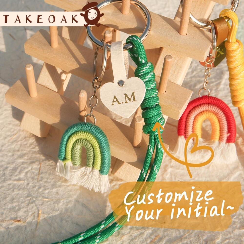 Gantungan Kunci Macrame Pelang - Monogram Keychain Leather ulasan dan harga