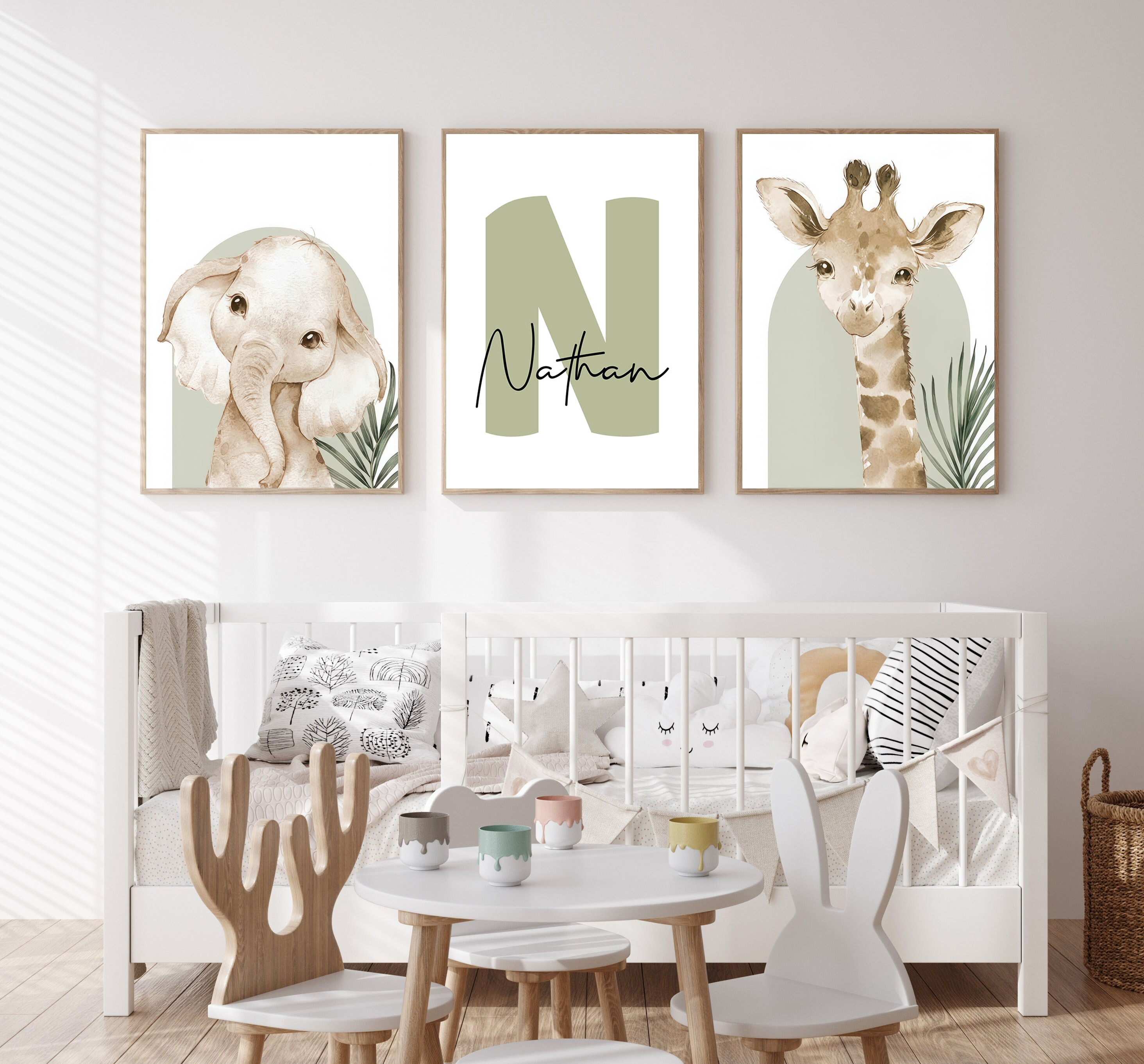 3pcs/set Poster Kanvas Safari  - Personalized Name Box ulasan dan harga