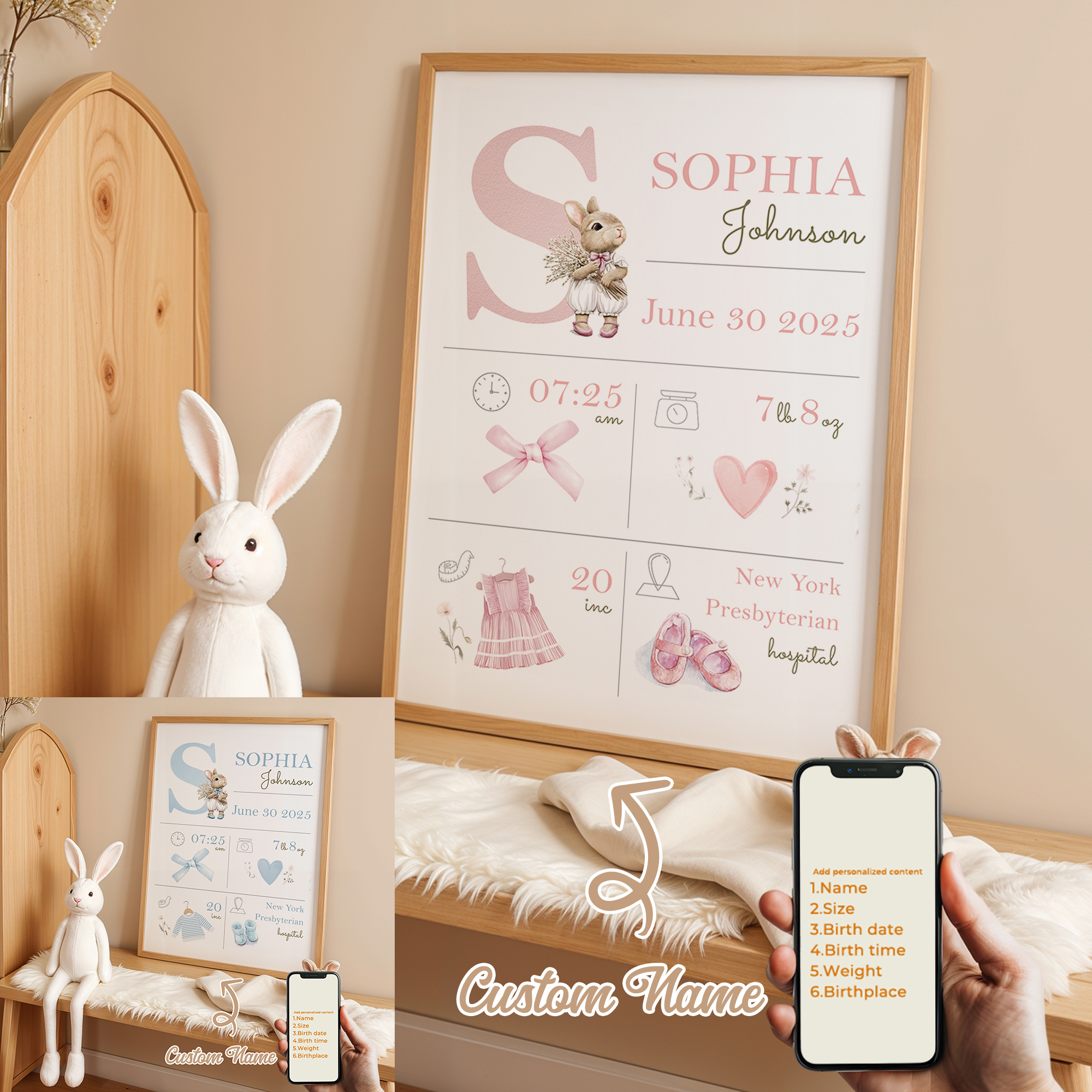 Lukisan Poster Kanvas Gambar S - Personalized Name Box ulasan dan harga