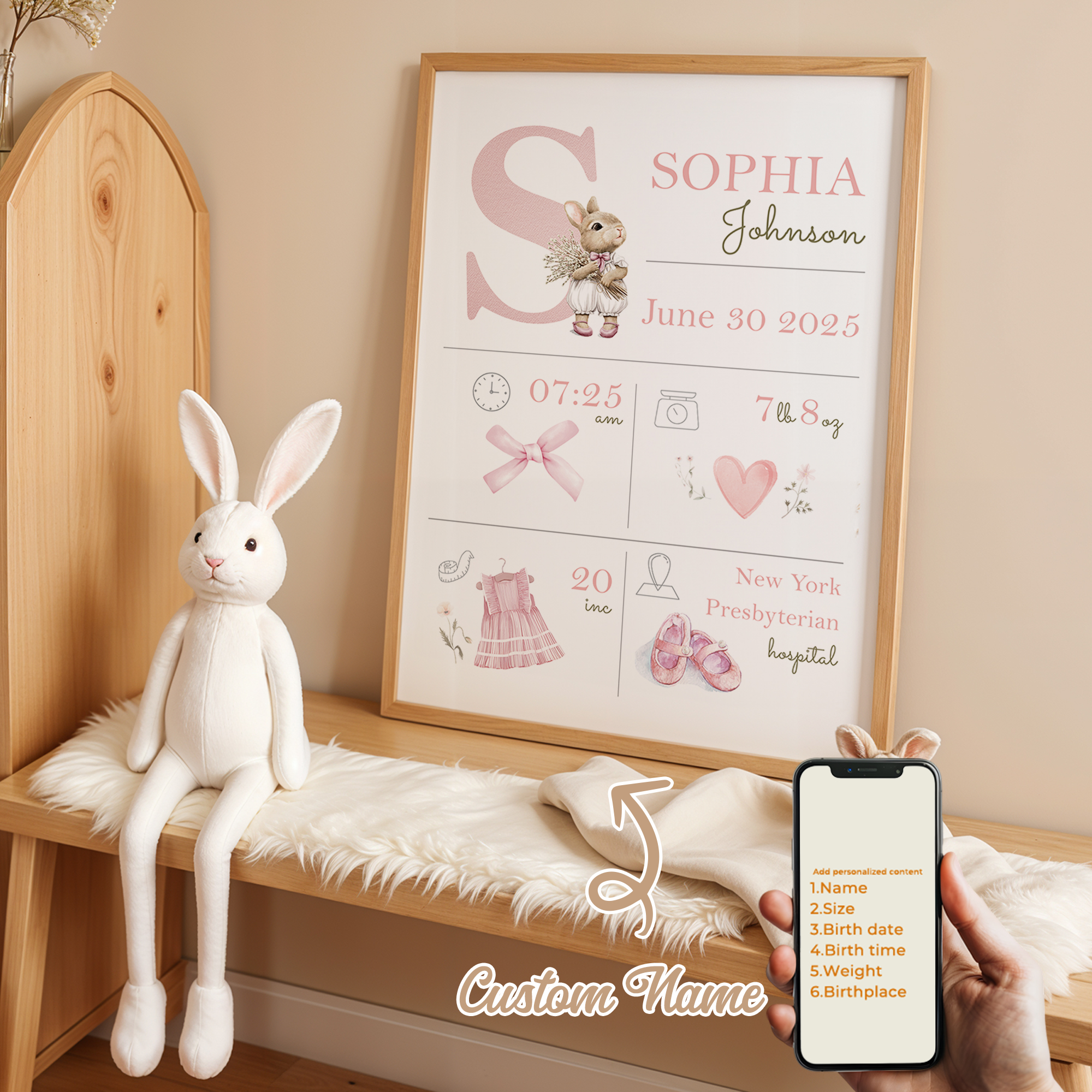 Lukisan Poster Kanvas Gambar S - Personalized Name Box ulasan dan harga