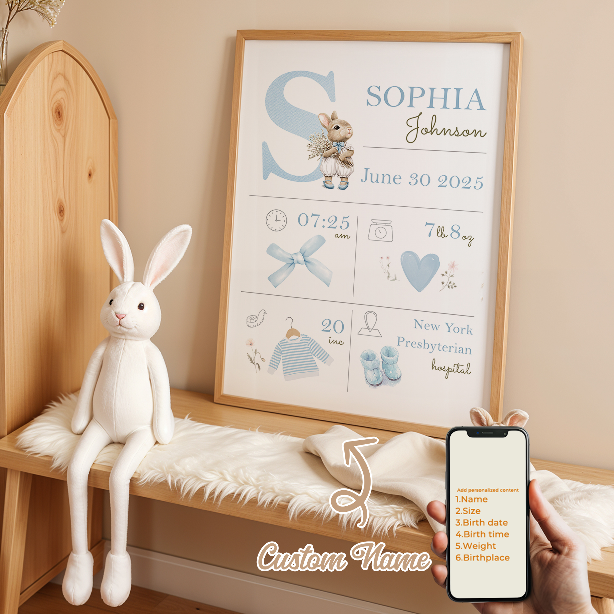 Lukisan Poster Kanvas Gambar S - Personalized Name Box ulasan dan harga