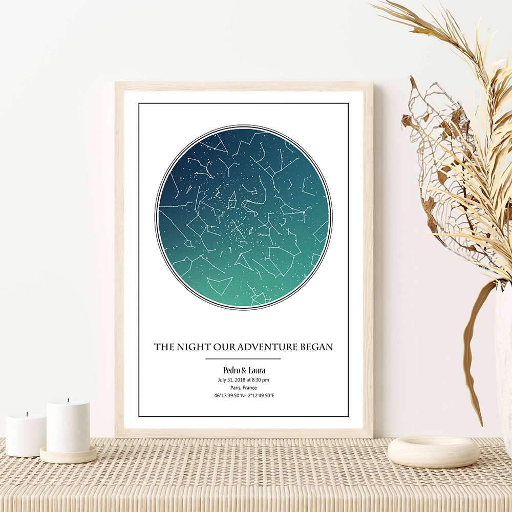 Poster peta bintang pribadi ha - Custom Star Map ulasan dan harga