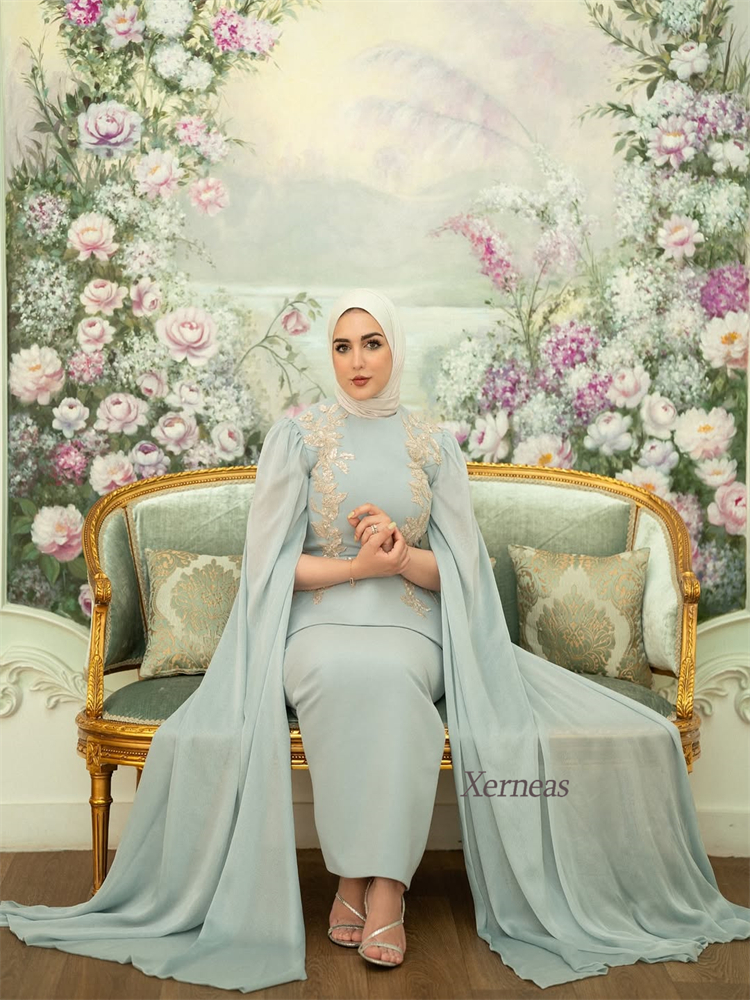 Gaun Malam Wanita Biru Langit  - Custom Night Sky ulasan dan harga