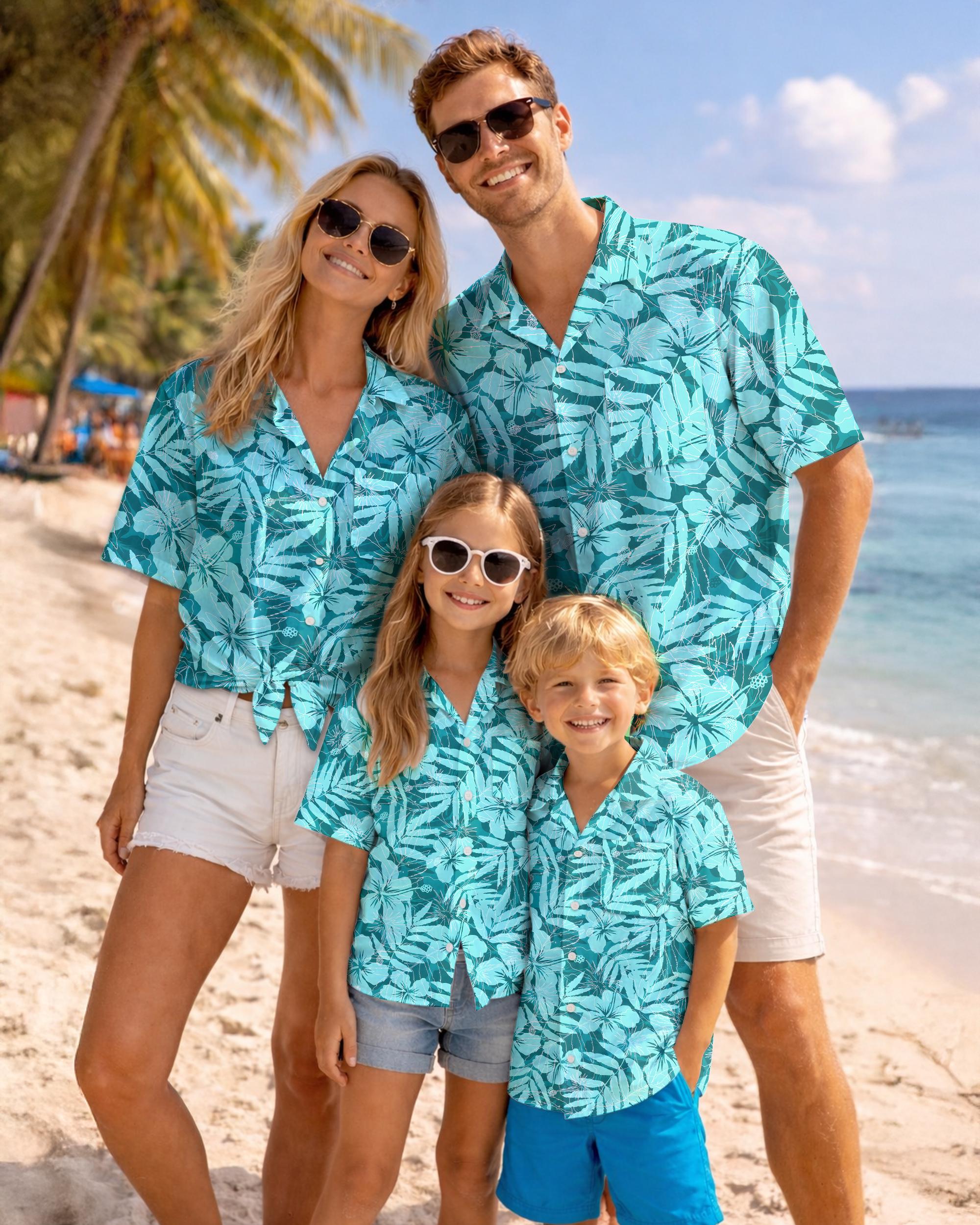 Kemeja Anak Hawaii Motif Bunga - Family Tree Print ulasan dan harga