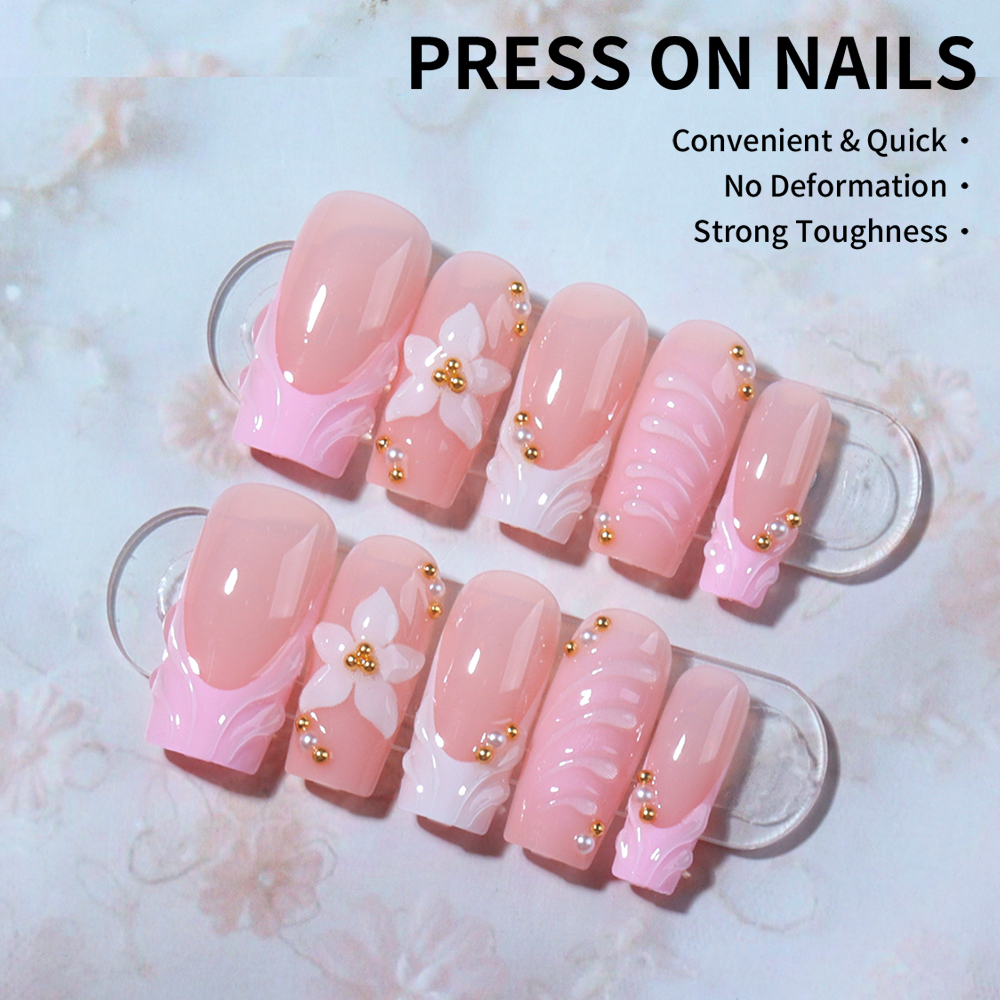 24 buah per kotak. Kuku palsu  - Pressed Flower Art ulasan dan harga