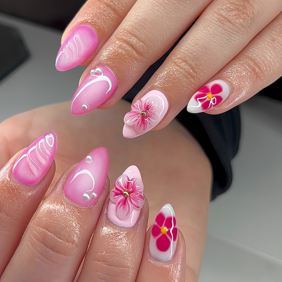 24 Buah Ujung Kuku Almond Sede - Pressed Flower Art ulasan dan harga