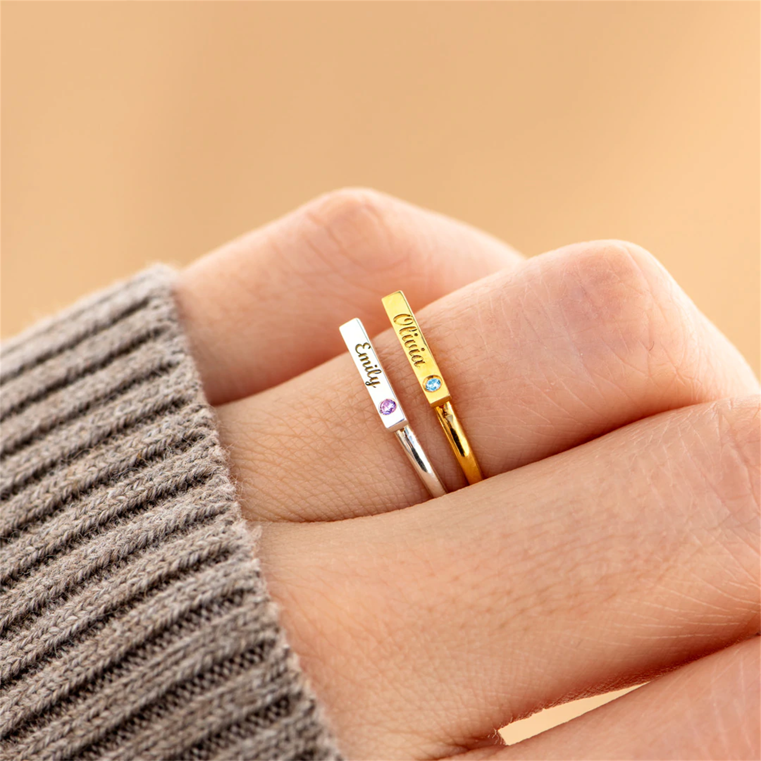 Personalisasi Diukir Minimalis - Initial Ring Custom ulasan dan harga