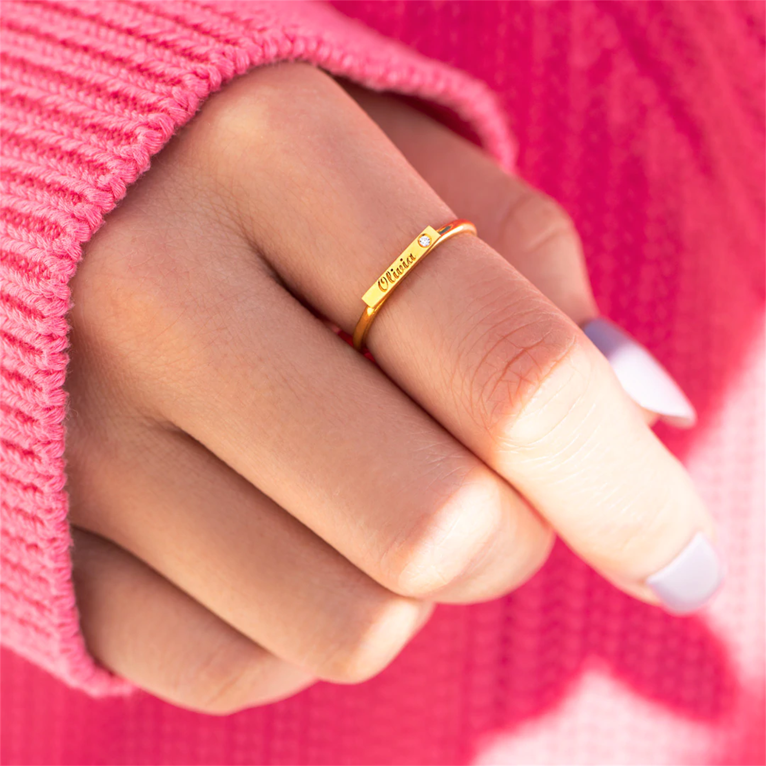 Personalisasi Diukir Minimalis - Initial Ring Custom ulasan dan harga