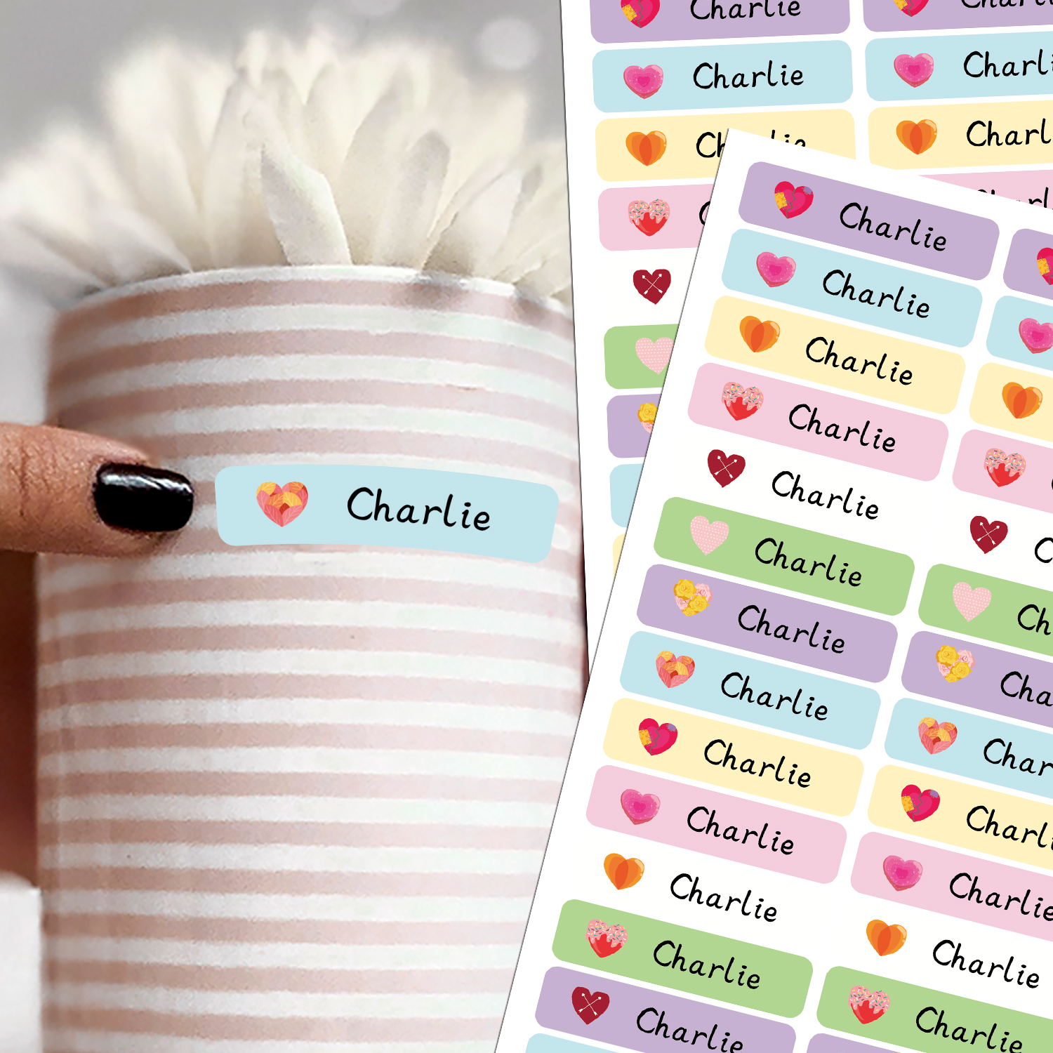 Stiker Label Nama Bentuk Hati  - Personalized Name Box ulasan dan harga
