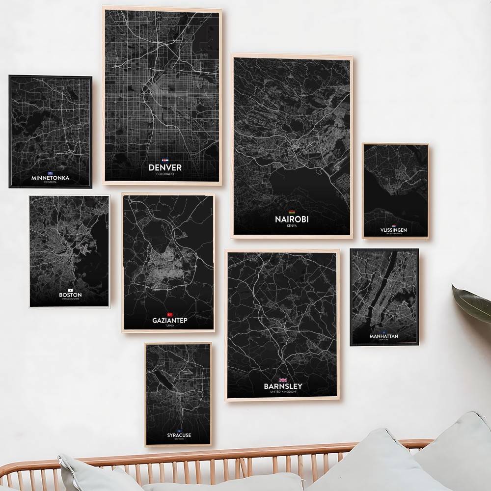 Paris London New York CUSTOM P - Custom Map Poster ulasan dan harga