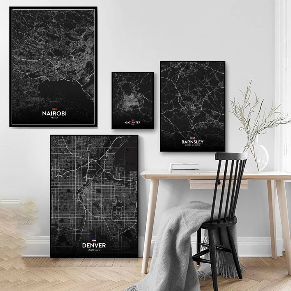 Paris London New York CUSTOM P - Custom Map Poster ulasan dan harga