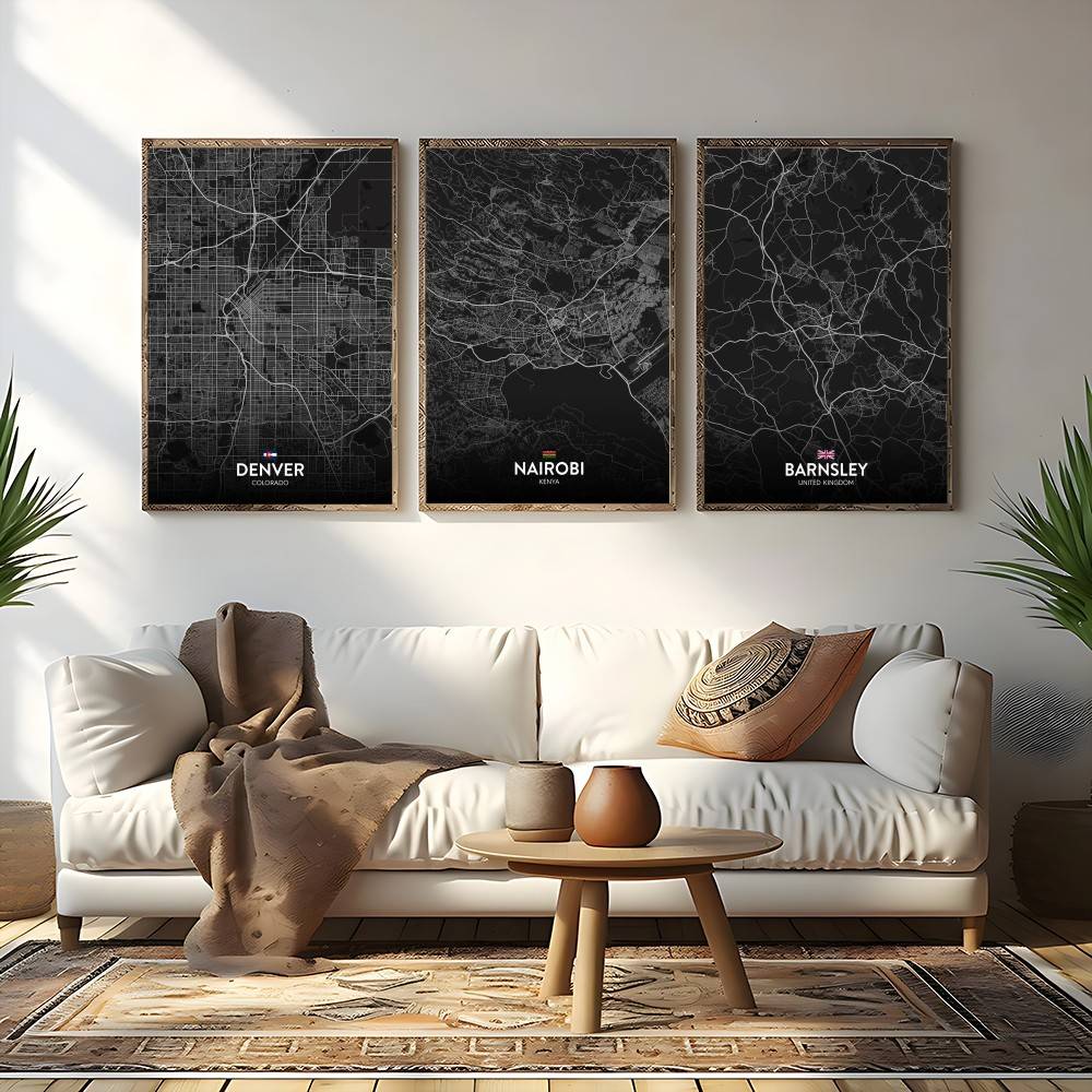 Paris London New York CUSTOM P - Custom Map Poster ulasan dan harga