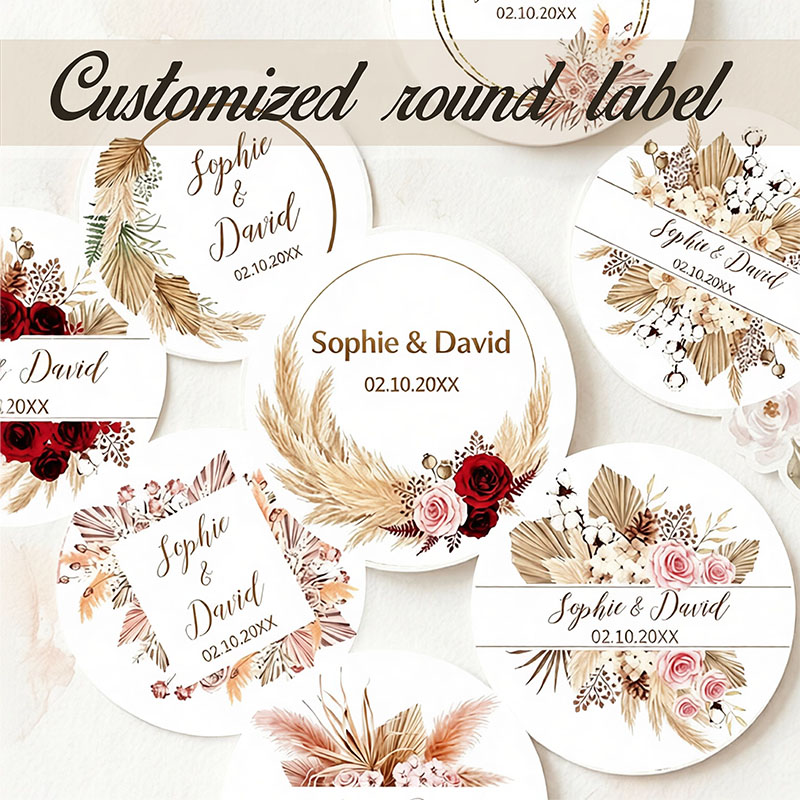 Stiker Pernikahan Kipas Palem  - Personalized Name Box ulasan dan harga