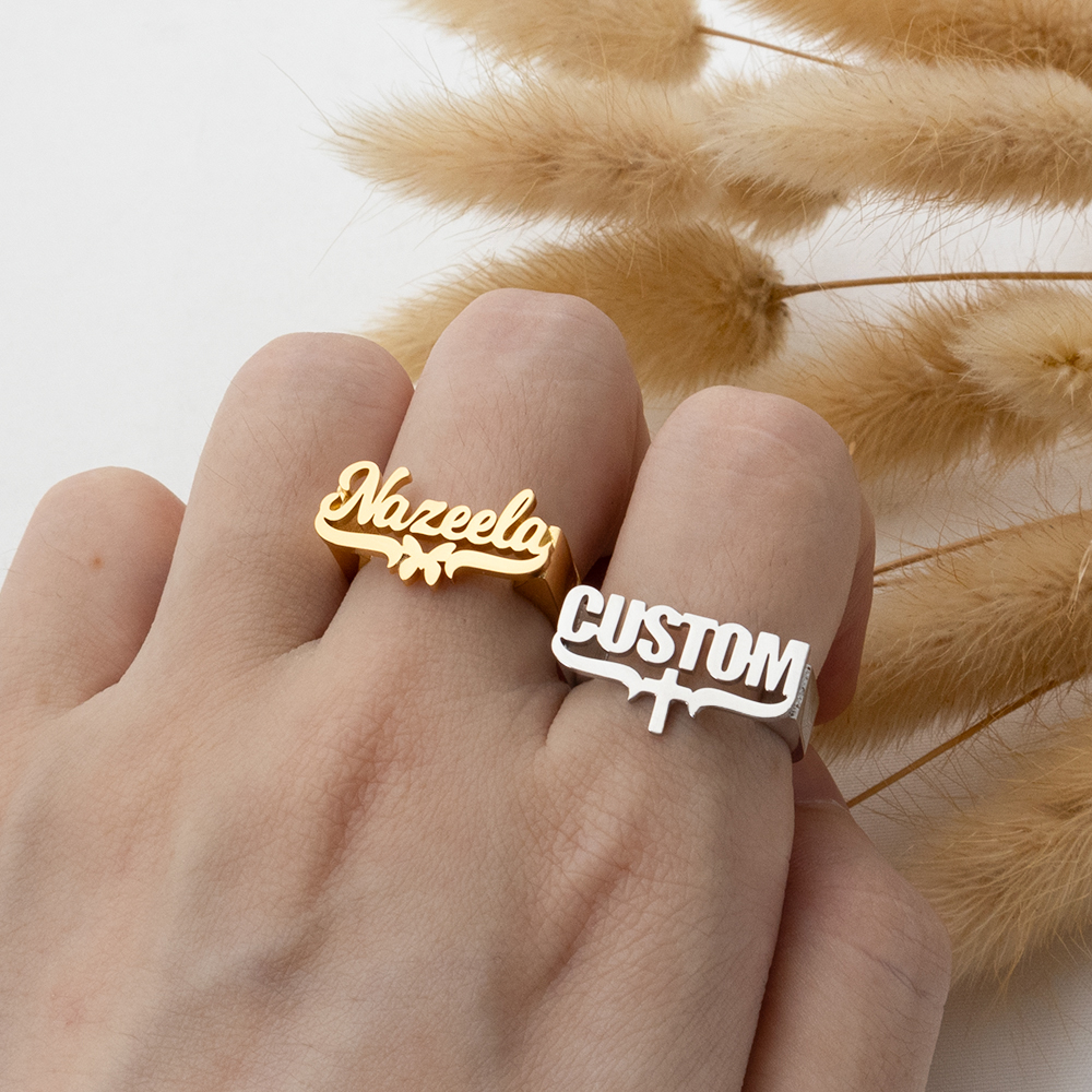 Cincin Nama Khusus, Cincin Baj - Initial Ring Custom ulasan dan harga