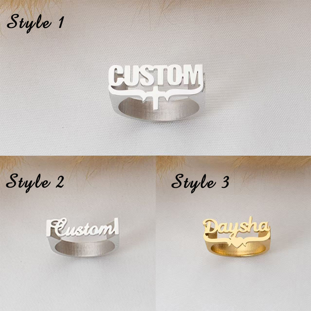 Cincin Nama Khusus, Cincin Baj - Initial Ring Custom ulasan dan harga