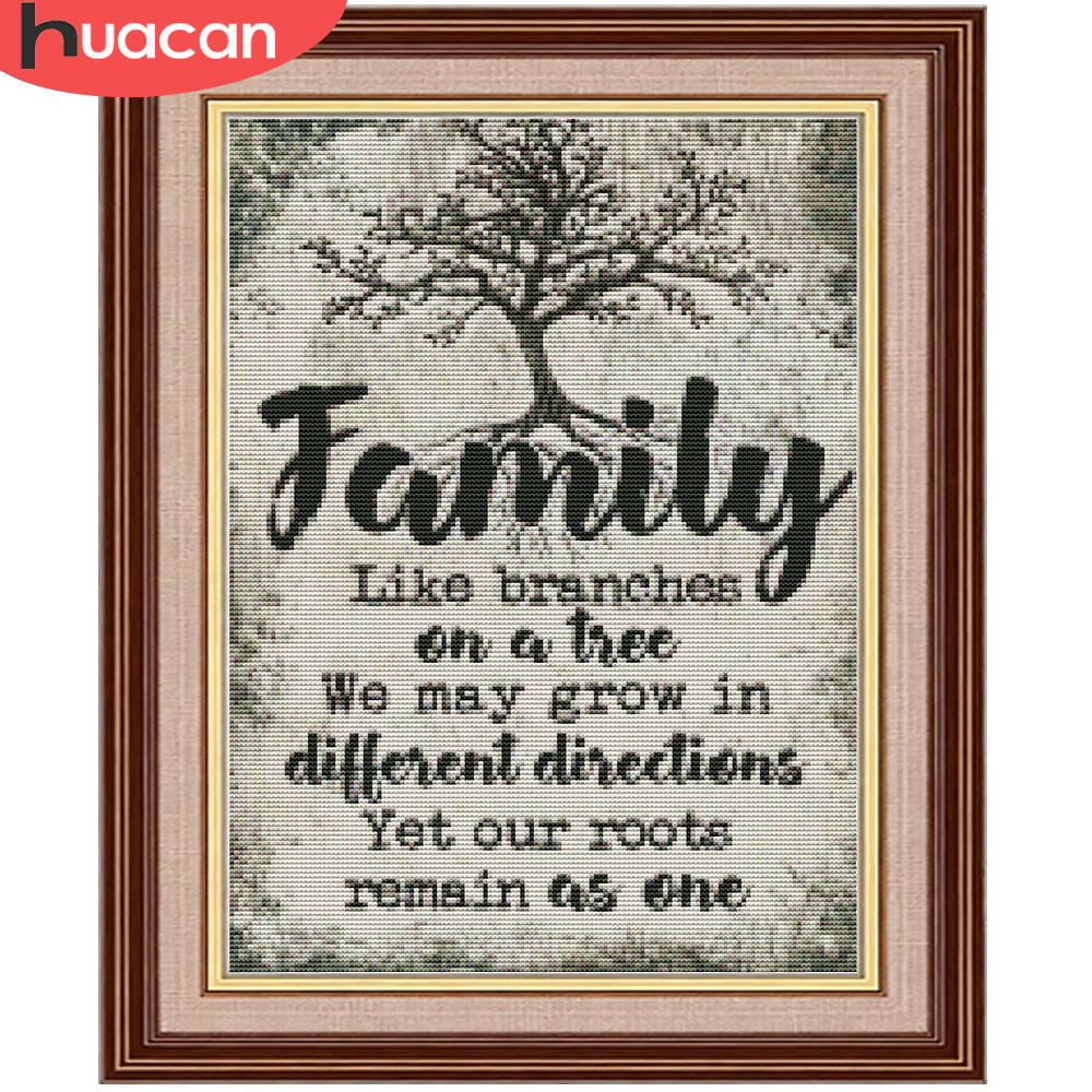HUACAN 11CT Kit Lengkap Sulama - Family Tree Print ulasan dan harga