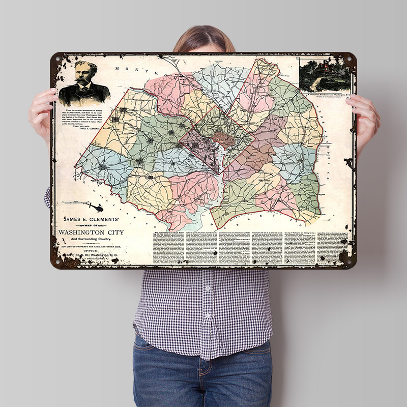 Peta Kota Washington Poster Ce - Custom Map Poster ulasan dan harga