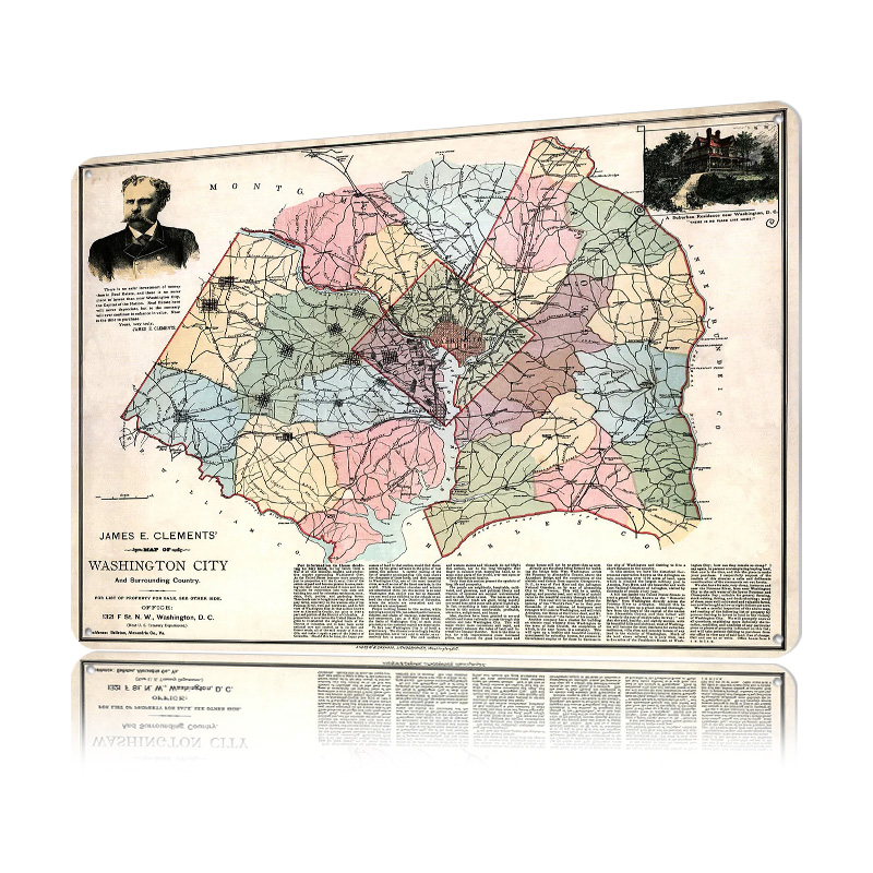Peta Kota Washington Poster Ce - Custom Map Poster ulasan dan harga