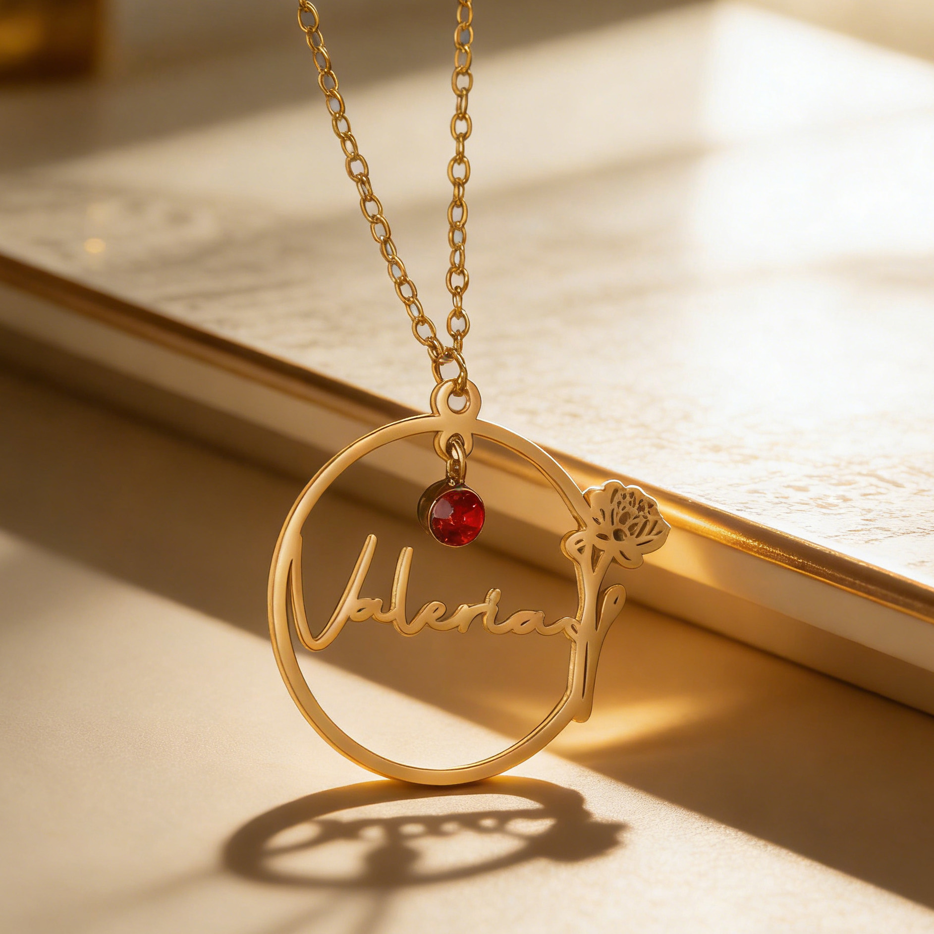 Kalung Nama Kustom Haiyufly un - Birth Flower Necklace ulasan dan harga