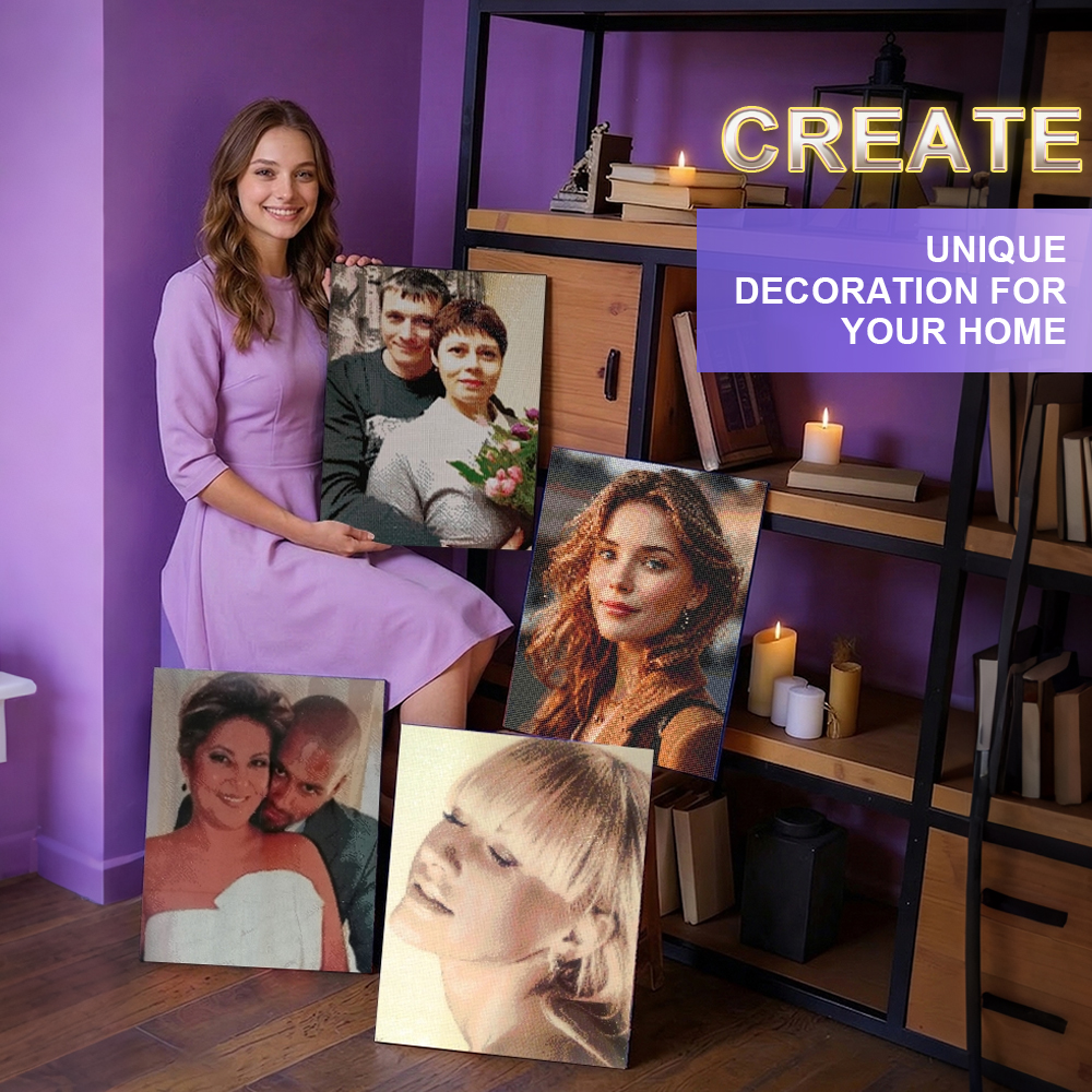 HUACAN 5d Diy Berlian Mosaik F - Photo Mosaic Print ulasan dan harga