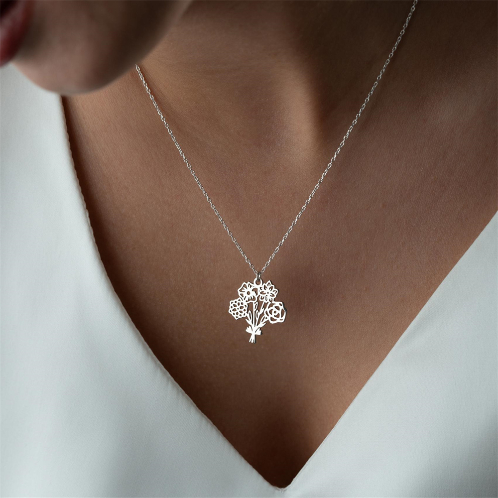 Kalung Buket Bunga Kelahiran y - Birth Flower Necklace ulasan dan harga