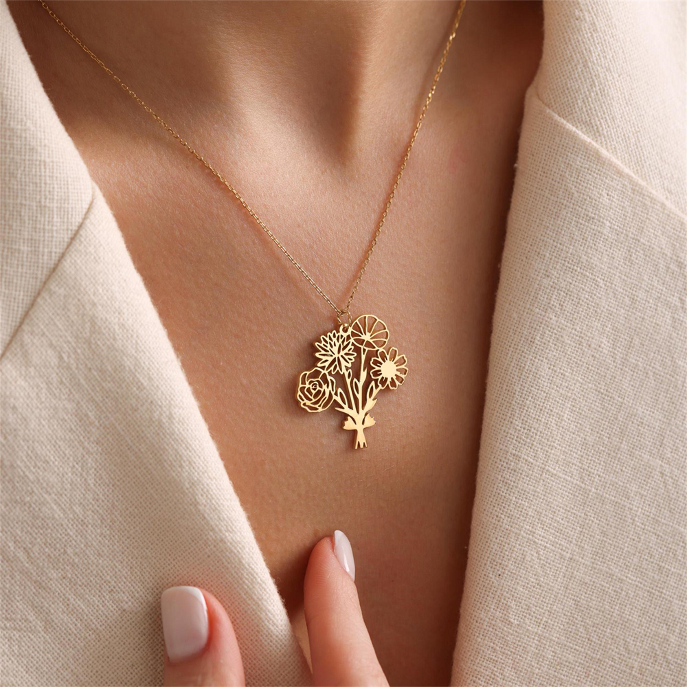 Kalung Buket Bunga Kelahiran y - Birth Flower Necklace ulasan dan harga