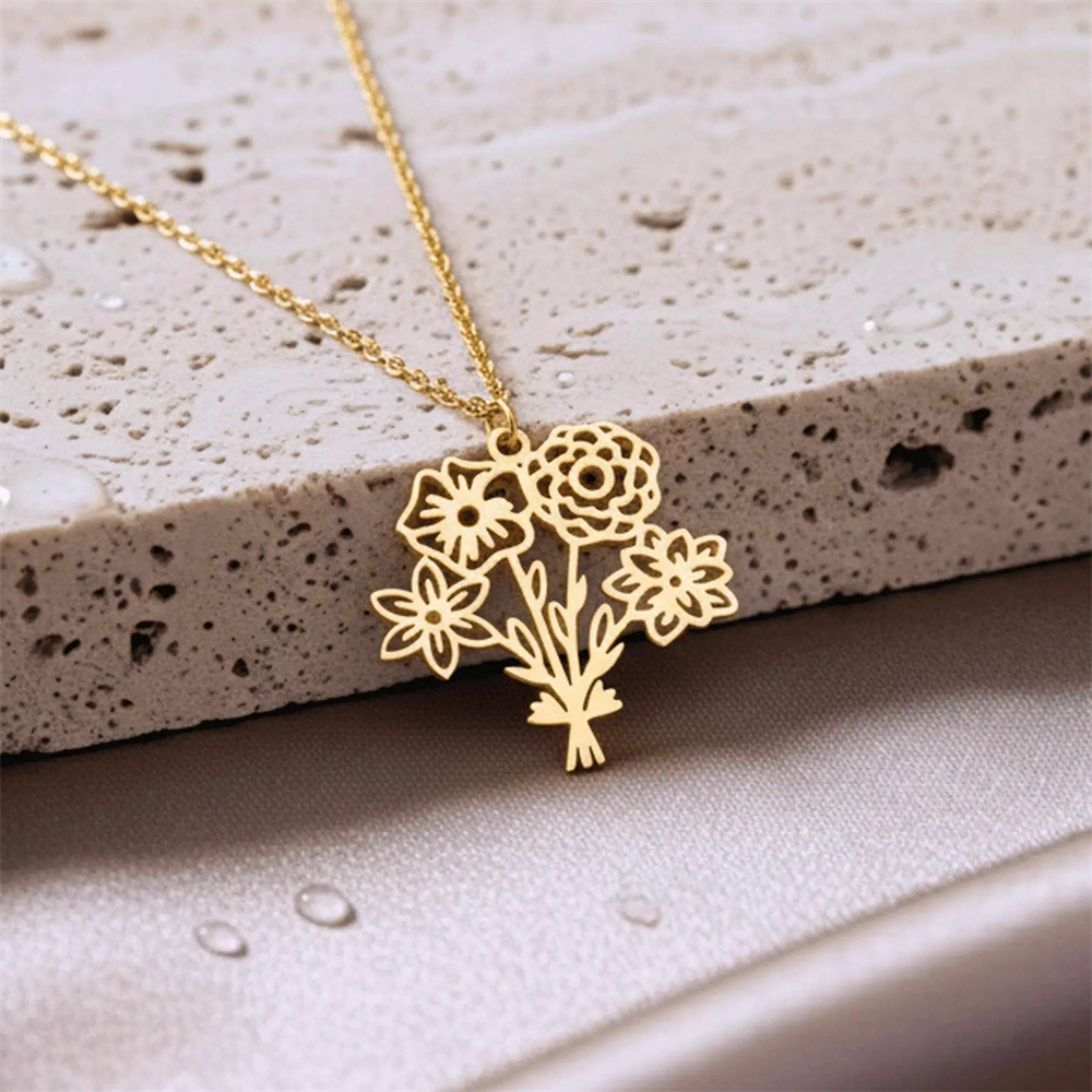 Kalung Buket Bunga Kelahiran y - Birth Flower Necklace ulasan dan harga