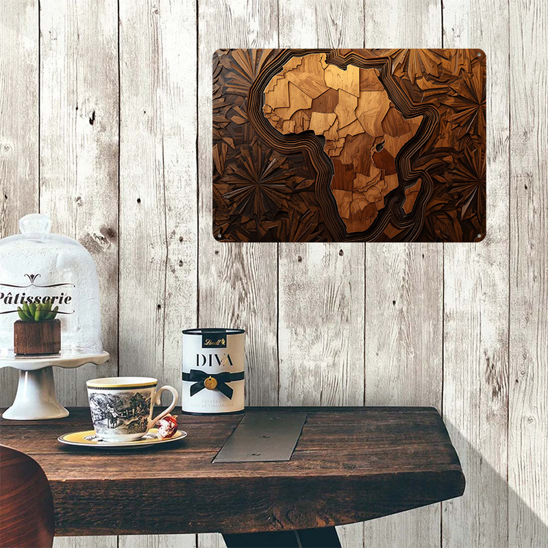Poster Seni Ukiran Kayu Peta A - Custom Map Poster ulasan dan harga