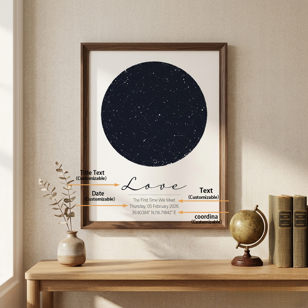 Cetakan Peta Bintang yang Dipe - Custom Star Map ulasan dan harga