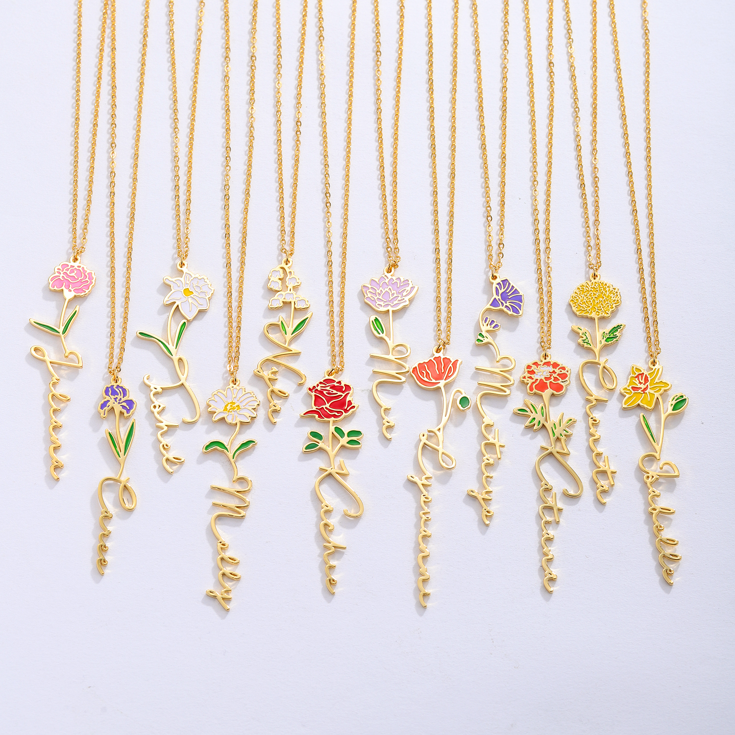 Kalung Nama Yang Dipersonalisa - Birth Flower Necklace ulasan dan harga